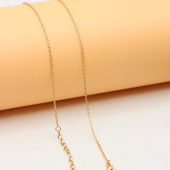 Rose Gold Plated Lock Pendant Necklace with Crystal Detail, XPNL0312 - Picture 13 of 13